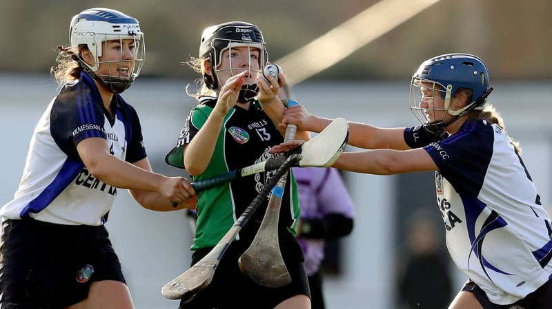 Clanmaurice's Jessica Fitzell battles with Caoimhe O'Leary with Laura O'Neill of Kilmessan