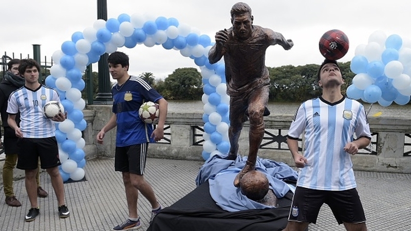 A bronze sculpture of Leo Messi has been repeatedly vandalised