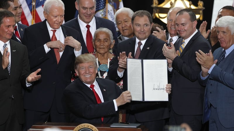 Mr Trump's opponents say the areas are home to more than 100,000 archaeological sites