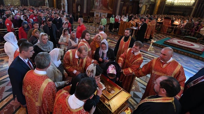 The relics of St Nicholas from Bari on display in Moscow