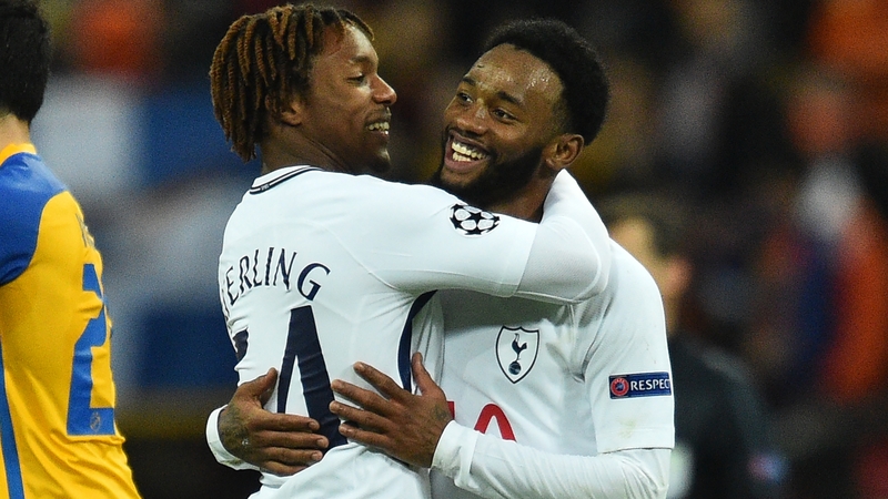 Kazaiah Sterling and Georges-Kevin N'Koudou celebrate at the full-time whistle