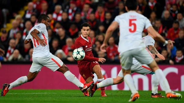 Liverpool's Brazilian midfielder Philippe Coutinho scored a hat-trick for Liverpool