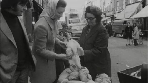 Trader selling turkeys