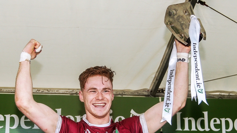 St Mary's Conor Meyler lifts the Sigerson Cup trophy in 2017