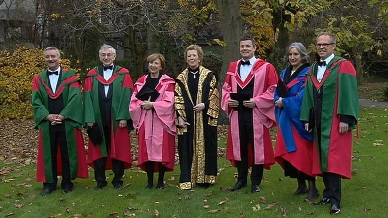 Brian O'Driscoll, Olivia O'Leary and Catriona Crowe were among those awarded honorary degrees at TCD today