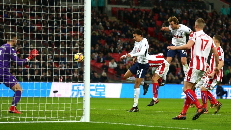 Harry Kane heads home for Tottenham
