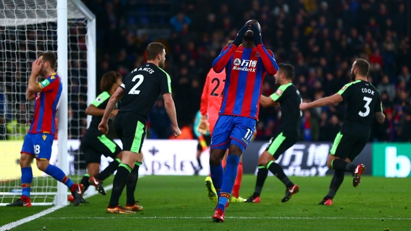 Christian Benteke reacts after his missed penalty on Saturday
