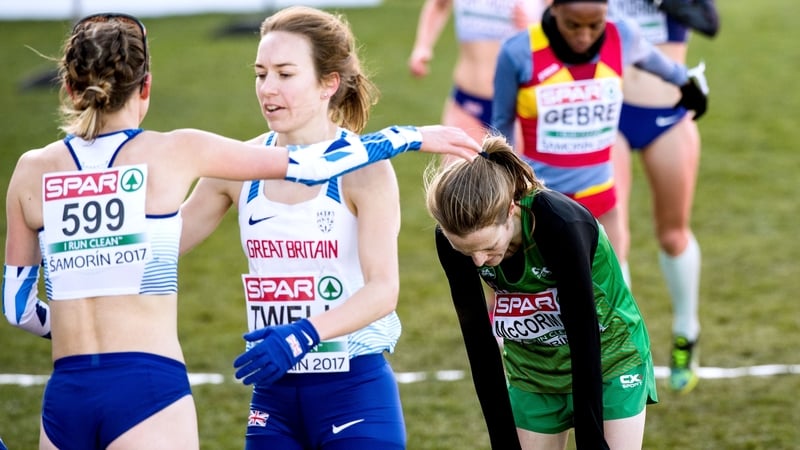 Fionnuala McCormack after crossing the line in 12th place
