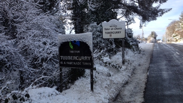 Snow in Tubbercurry in Co Sligo