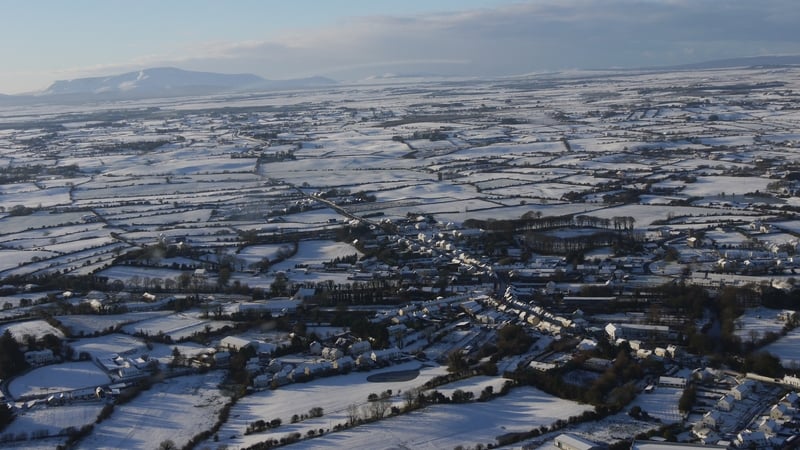 A bird's eye view of Crossmolina, Co Mayo, taken from a helicopter today (Pic: Eimear Cowman)
