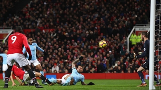 Nicolas Otamendi gives Manchester City the lead at Old Trafford