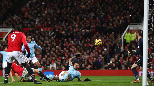 Nicolas Otamendi gives Manchester City the lead at Old Trafford