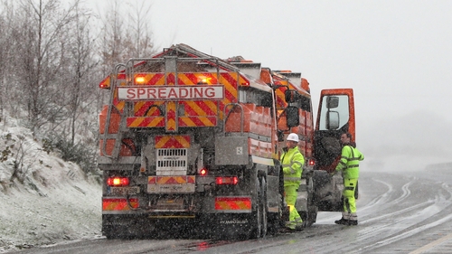 Gritting lorries on the M7 motorway in Co Limerick today