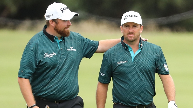 Shane Lowry (L) with Graeme McDowell