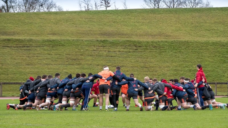 Munster training at the University of Limerick ahead of next weekend's assignment