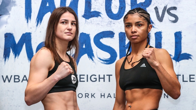 Katie Taylor and Jessica McCaskill square up ahead of tonight's world title fight