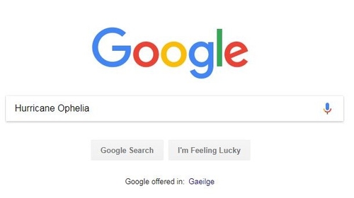 Hurricane Ophelia most searched for term this year on Google