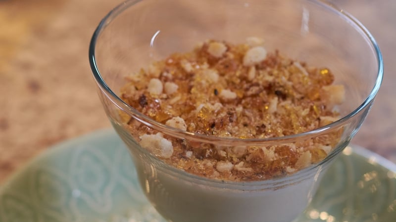 Catherine Fulvio's Amarula Panna Cotta with Macadamia Praline