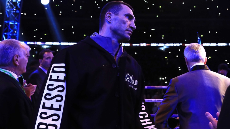 Wladimir Klitschko making his way to the ring ahead of his fight against Anthony Joshua last April