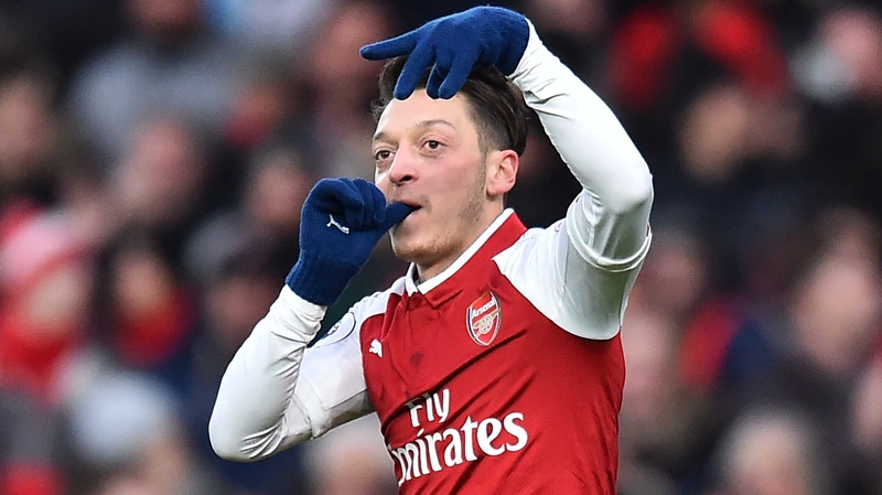 Mesut Ozil fired home a superb volley