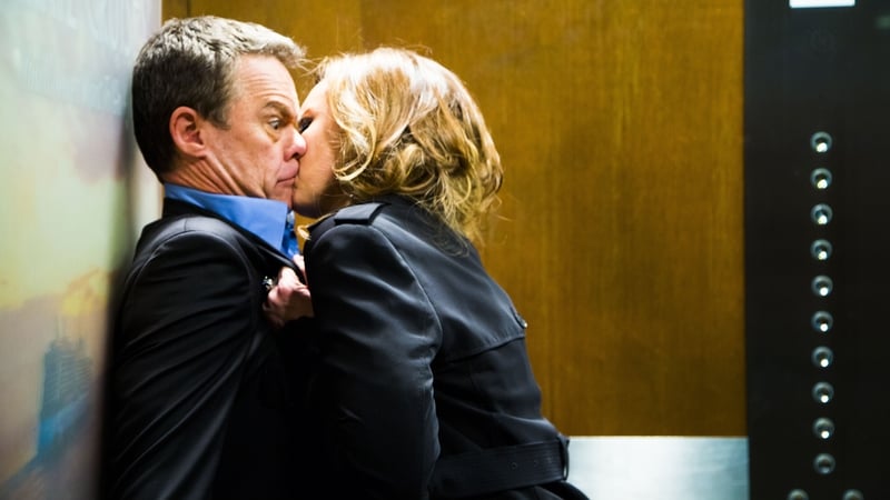 Lifting him out of it - Sonja gets up close and personal with Paul in Neighbours VS Time Travel