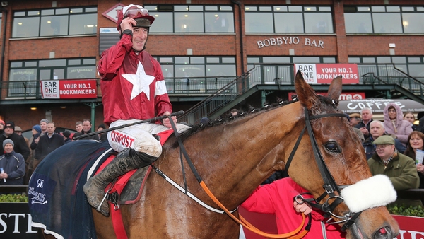 Davy Russell on Death Duty after winning the Drinmore Novice Steeplechase
