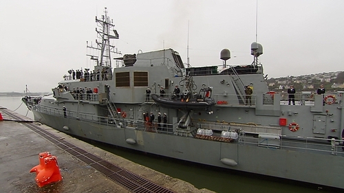 The LÉ Niamh arrived into Haulbowline naval base this morning