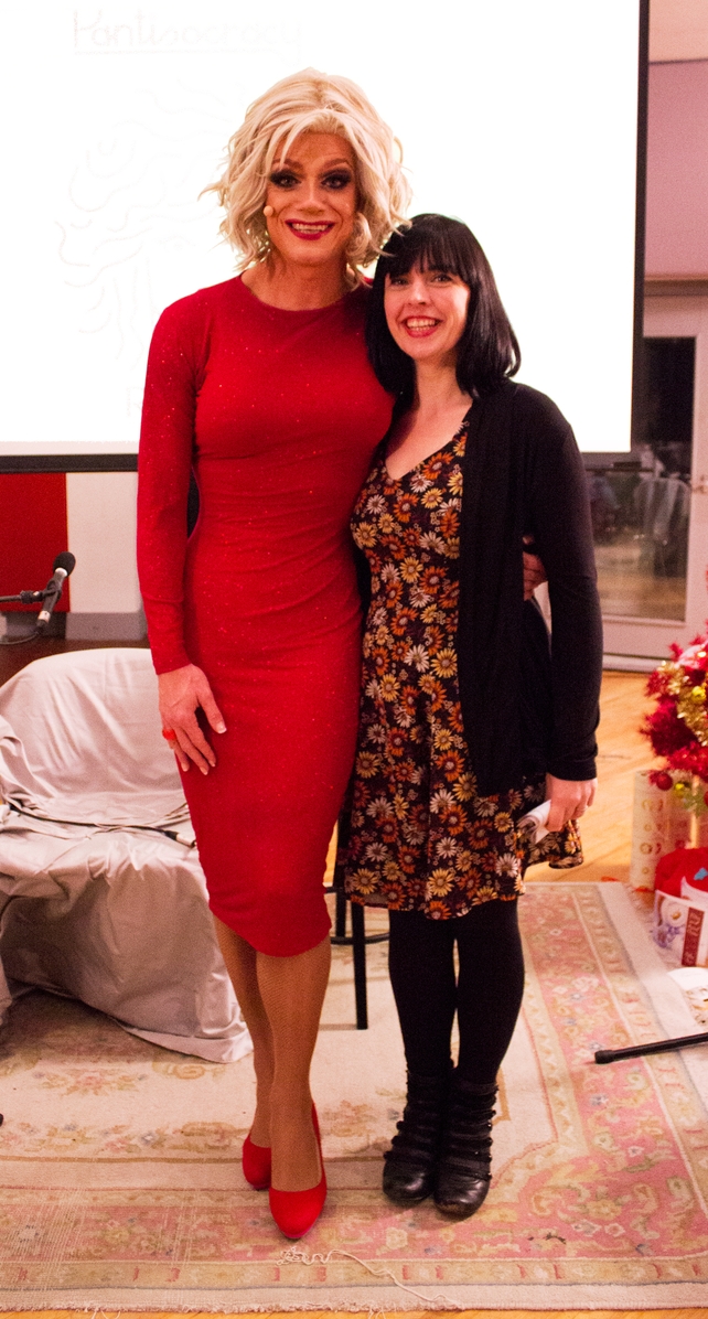 Doireann Ní Ghríofa, bilingual poet, winner of the Rooney Prize for Irish Literature, the Michael Hartnett Prize, and a Seamus Heaney Fellowship. (Pictured with Panti)