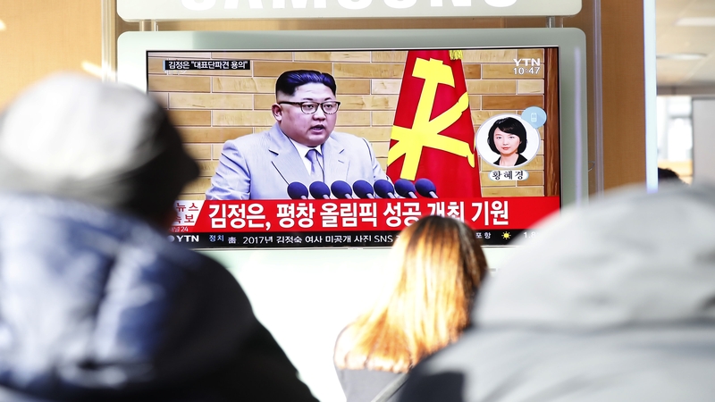 South Korean people watch Kim Jong-un's speech