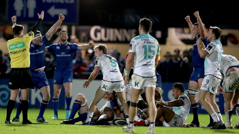 Fergus McFadden and Ross Molony celebrate at the final whistle