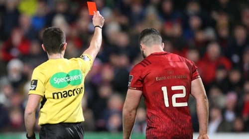 Sam Arnold was sent off for Munster