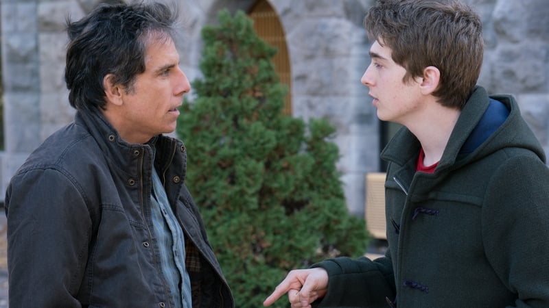 Trouble in Ivy League paradise: Ben Stiller as over-bearing dad confronts reticent son Troy (Austin Abram)