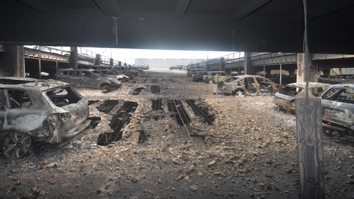 Up to 1,600 vehicles were destroyed in the fire