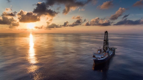 The JOIDES Resolution research ship on its latest voyage