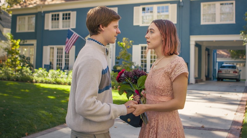 Lucas Hedges and Saoirse Ronan in Lady Bird