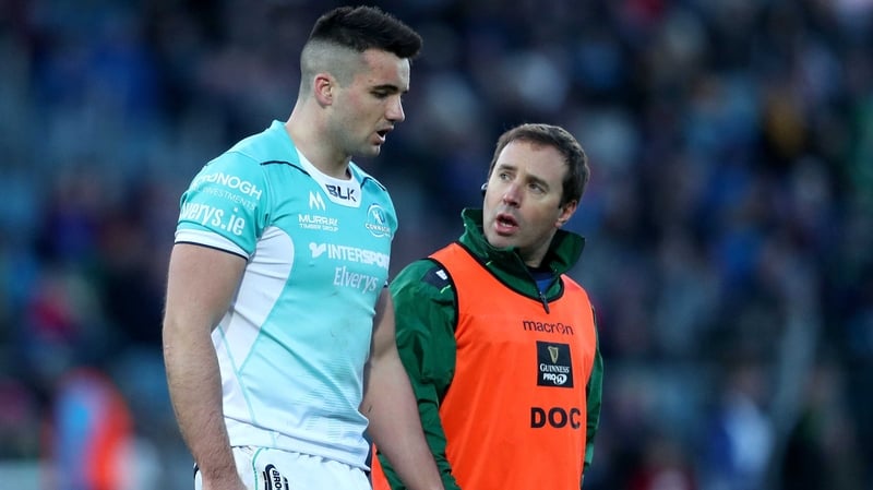 Cian Kelleher leaves the RDS field during Connacht's defeat to Leinster