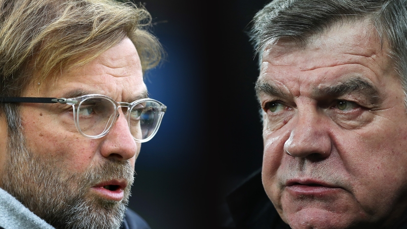 Jurgen Klopp (L) and Sam Allardyce's sides clash at Goodison today