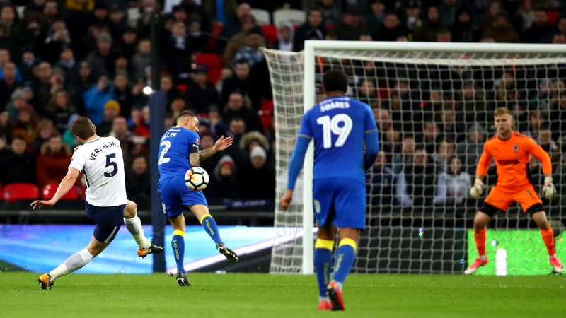 Jan Vertonghen fires home Tottenham's third