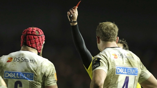 Jamie Haskell got a red card that may impact on his Six Nations availability