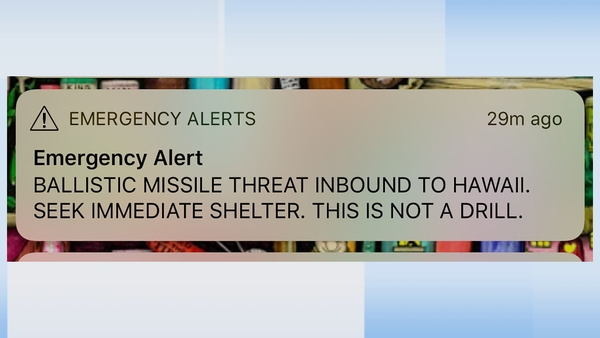 The US military's Pacific Command said the warning had been sent in error