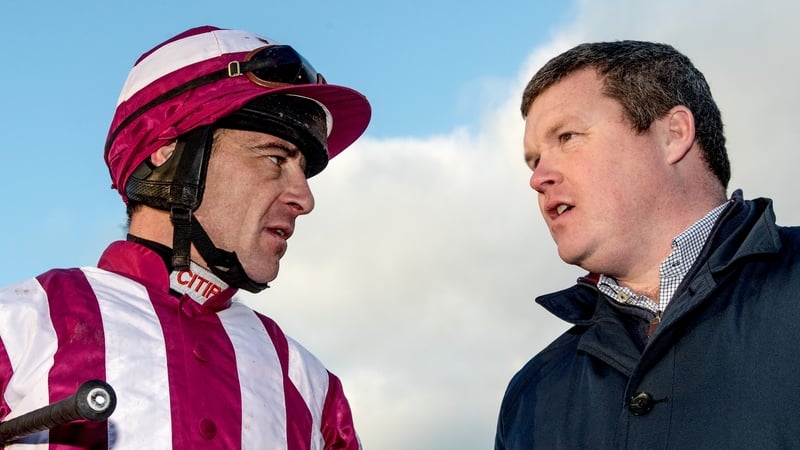 Davy Russell and Gordon Elliott (R) enjoyed a Fairyhouse double