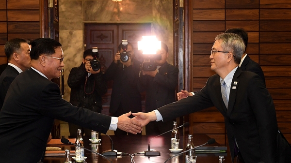 Officials from both sides met to discuss North Korea sending a performance art group to the Winter Olympics