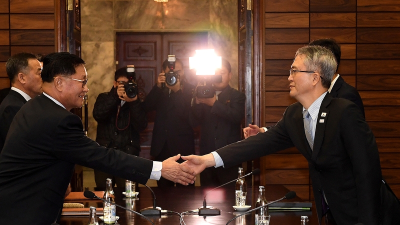 Officials from both sides met to discuss North Korea sending a performance art group to the Winter Olympics