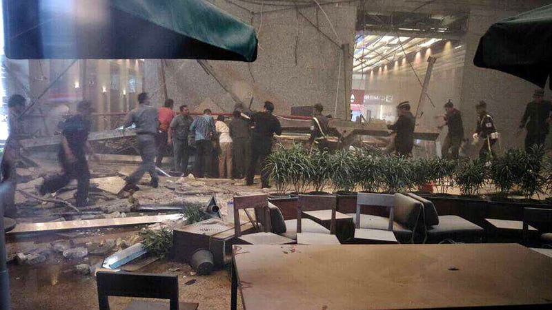 Mezzanine floor collapsed at stock exchange building