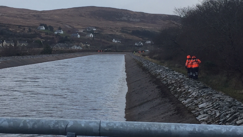 Search teams at the hydro-electric canal at An tArd Donn