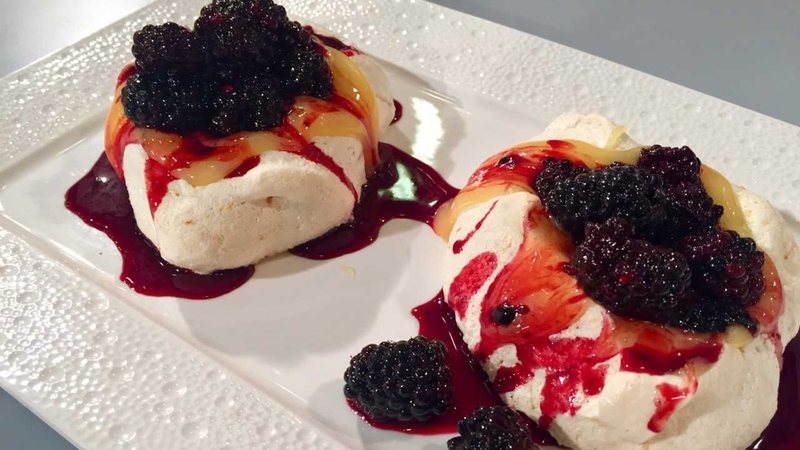 Wade's Citrus Meringue Nests with Mixed Berries is a showstopping dessert.