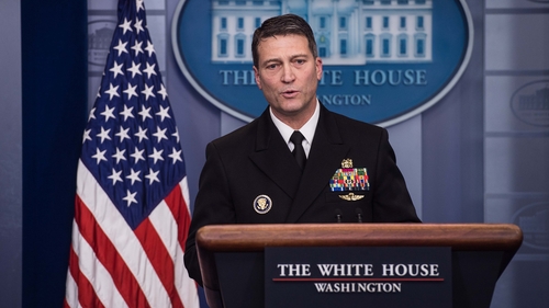Doctor Ronny Jackson addressing a briefing at the White House