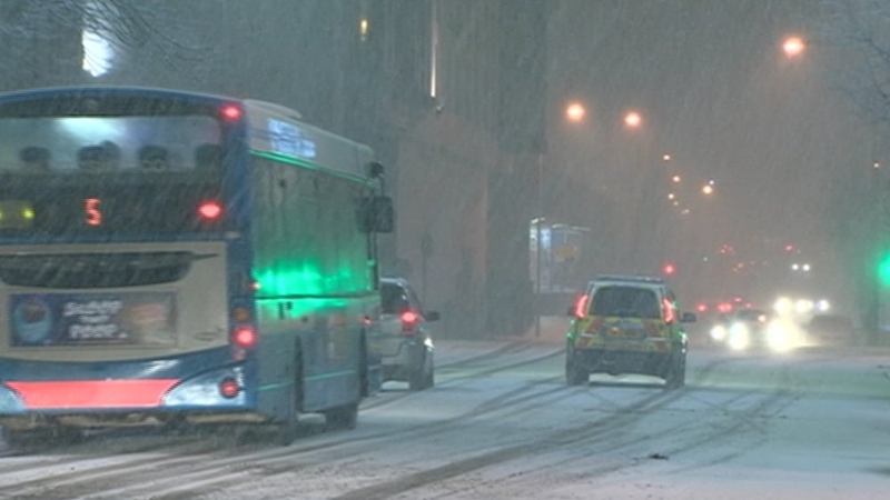 Heavy snow in Belfast led to the closure of some train lines