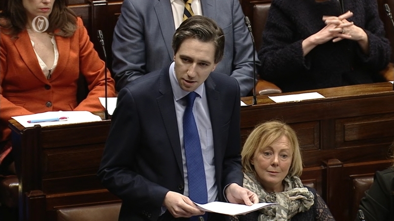 Minister for Health Simon Harris opening the debate in the Dáil