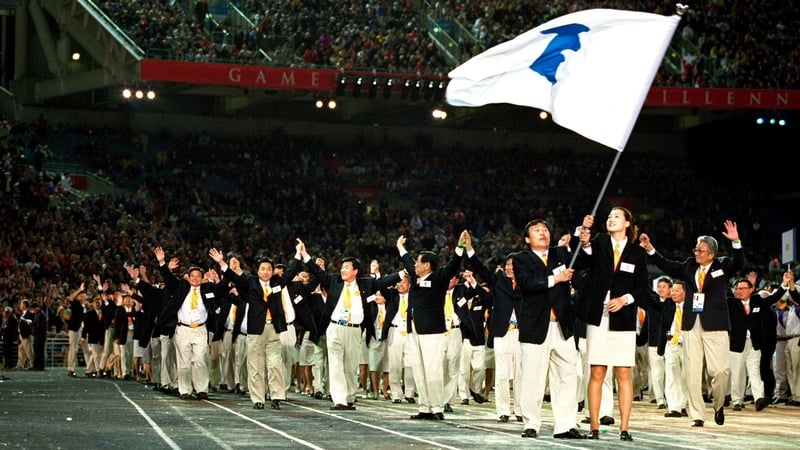 The two Koreas marched under the unified flag for the first time at the Sydney Olympics